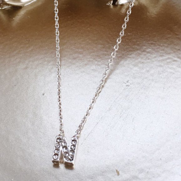 mini Initial crystal pendant necklace Clavicle Necklace - Picture 5 of 17